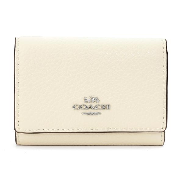 COACH ホワイト 三つ折り財布 COACH 並行輸入 コーチ 3つ折り財布 ぺブルドレザー CM238 SVHA
