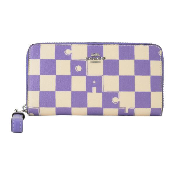 COACH コーチ 長財布(ラウンドファスナー) チェッカープリント