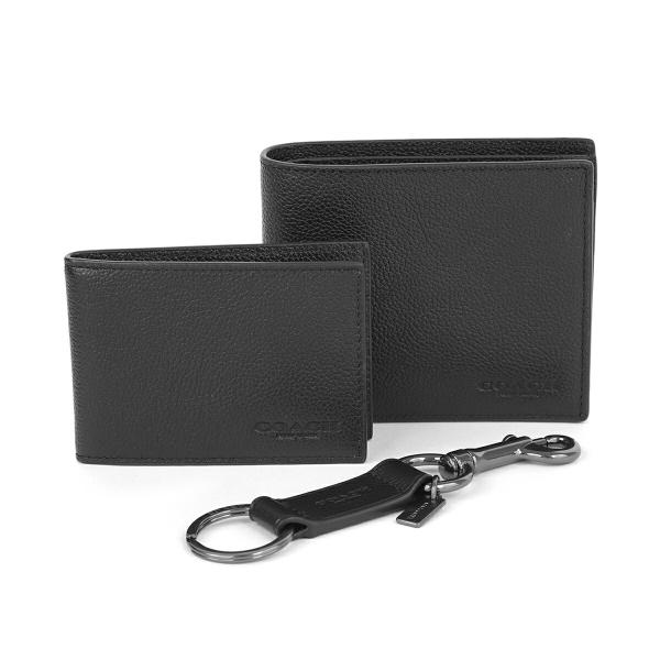 COACH（コーチ） 並行輸入 2つ折り財布 ぺブルドレザー CS433 BLK