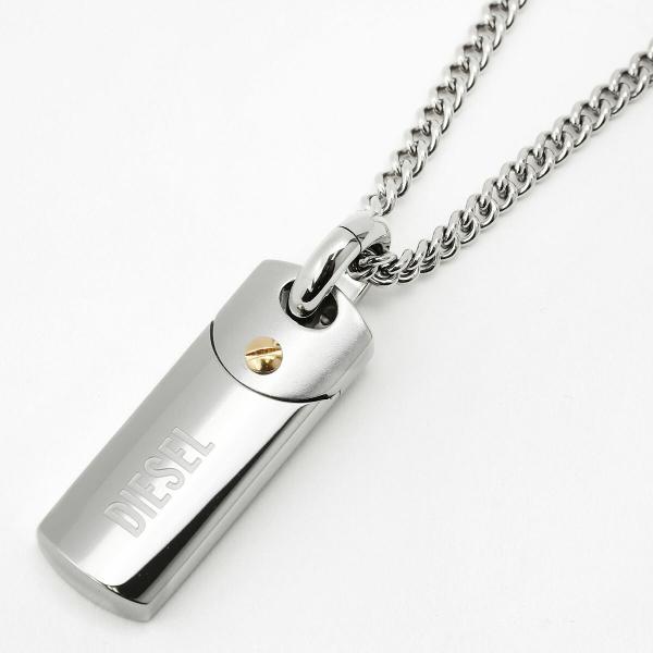 DIESEL ドッグタグ ネックレス　ステンレス　箱なし　本体+巾着 値下げ可 DIESEL（ディーゼル） 並行輸入 ネックレス ドッグタグ DX1116040ユニ