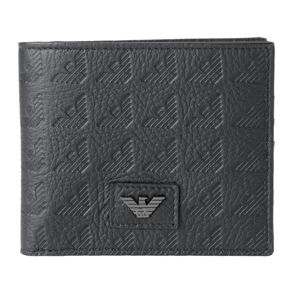 並行輸入 アルマーニ 2つ折り財布 ARMANI エンポリオアルマーニ EM001741 AF14774 UC001 メンズ ブラック 黒 爆買
