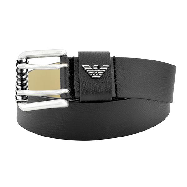 EMPORIO ARMANI プリント リバーシブルベルト パルメラートレザー製 EMPORIO ARMANI プリント リバーシブルベルト パルメラートレザー製