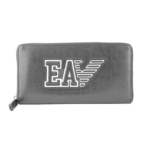 EMPORIO ARMANI◇エンポリオアルマーニ/長財布/-/BLK/無地/YEME49