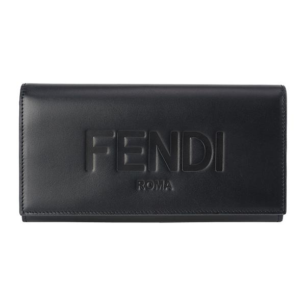 FENDI 長財布 ブラック レザー