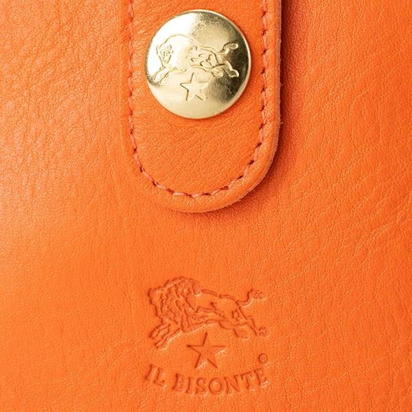 ウォレット コンパクト C00 Bisonte 166 イルビゾンテ Il コンパクト 2つ折り財布 Vacchetta 2つ折り財布 C00 Gilc00p166 ブランドストリートリング P オレンジ