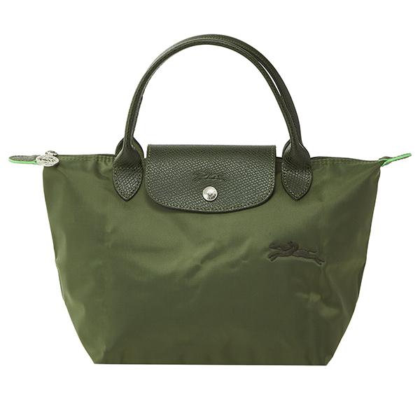 極美品 Longchamp ロンシャン レザー ボストンバッグ グリーン 緑 LONGCHAMP（ロンシャン） 並行輸入 ハンドバッグ ル プリアージュ