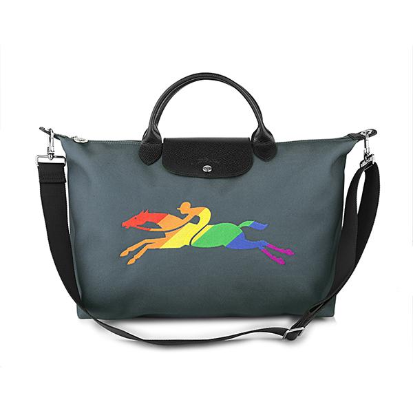 LONGCHAMP ロンシャン ハンドバッグ グレー ガンメタル ル・プリ  