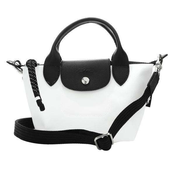 【新品・未使用】LONGCHAMP ロンシャン ハンドバッグ ブラック×ホワイト LONGCHAMP（ロンシャン） 並行輸入 ハンドバッグ ル プリアージュ