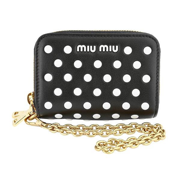 miu ミュウミュウ カードケース MIU ドットスタッズ 5MC078 2DRA miu ミュウミュウ カードケース MIU ドットスタッズ 5MC078 2DRA