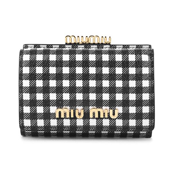miu miu（ミュウミュウ） 並行輸入 3つ折り財布 マドラス ヴィシー