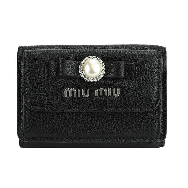 miu ミュウミュウ 3つ折り財布 MIU マドラス パール 5MH021 2F3R miu ミュウミュウ 3つ折り財布 MIU マドラス パール 5MH021 2F3R