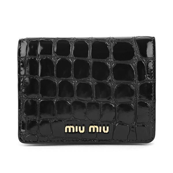 良品 ミュウミュウ 2つ折り財布 5MV204 MIU MIU クロコプリン 良品 ミュウミュウ 2つ折り財布 5MV204 MIU MIU クロコプリン