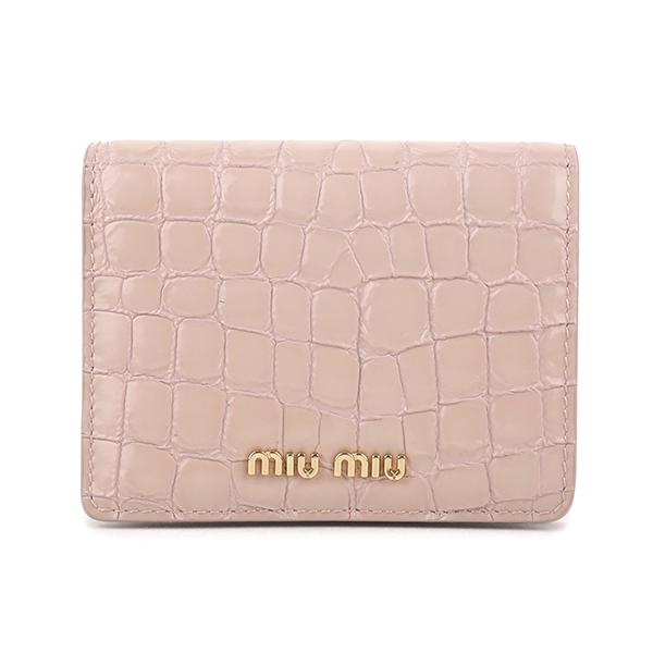 miu miu（ミュウミュウ） 並行輸入 2つ折り財布 クロコプリント 5MV204