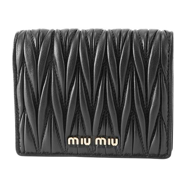 miu ミュウミュウ 2つ折り財布 ブラック 黒 MIU 5MV204 N88