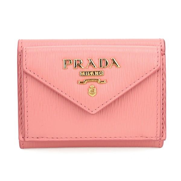 未使用✨プラダ　レザー　三つ折り財布　ヴィッテロムーブ　ピンク　1MH021 PRADA 並行輸入 プラダ 3つ折り財布 ヴィッテロ ムーヴ 1MH021