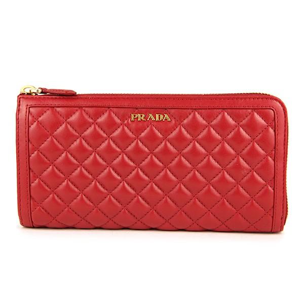 PRADA プラダ 長財布 ソフトカーフキルト 1ML183 2EZ5 F068Z レッド 赤  