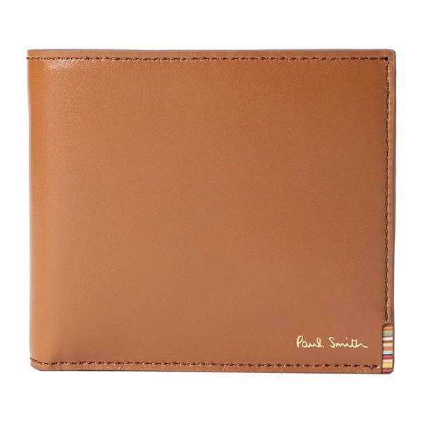 ポールスミス Paul Smith マルチストライプタブ ラウンドファスナー 茶 