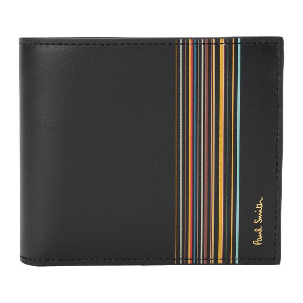 新品 ポールスミス パイピングストライプ オールドレザー 薄マチ 二つ折り財布 Paul Smith 未使用 ポールスミス 財布 二つ折り ゴートレザー
