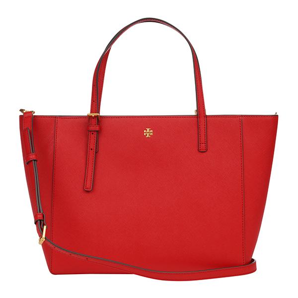 【新品同様】トリーバーチ エラ トートバッグ レザー×ナイロン 紺 赤 A4可 Tory Burch トリーバーチ トートバッグ エラ ショルダー 肩掛け