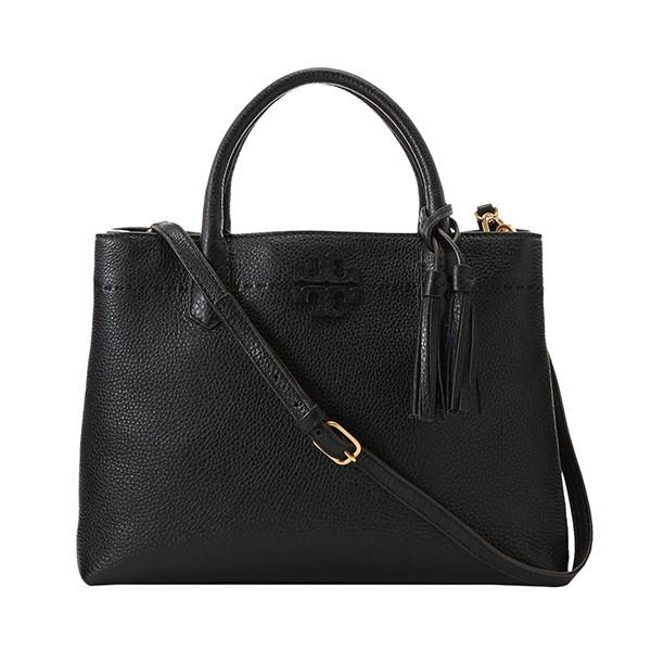 トリーバーチ ハンドバッグ シボ革 パンチングロゴ ブラック 美品 TORY BURCH 並行輸入 トリーバーチ ハンドバッグ ブロック