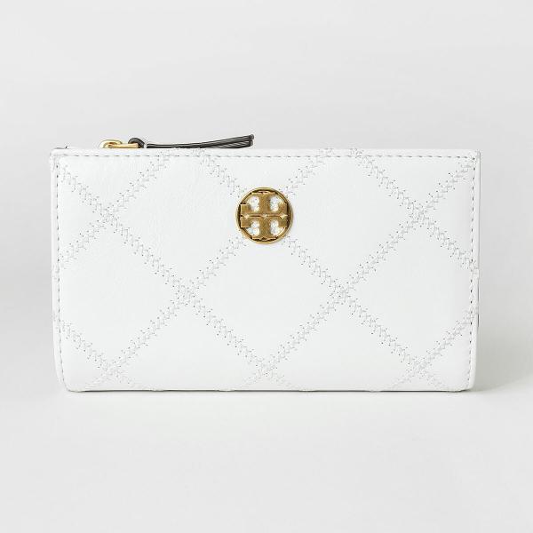 並行輸入 トリーバーチ 2つ折り財布 TORY BURCH ウィラ グレイズド 171596 100 レディース ホワイト 白 爆買