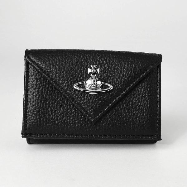 並行輸入 ヴィヴィアン ウエストウッド 3つ折り財布 Vivienne Westwood グレインレザー 5115002EW S000D ユニセックス ブラック 黒 爆買