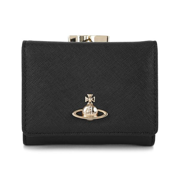 並行輸入 ヴィヴィアン ウエストウッド 3つ折り財布 Vivienne Westwood サフィアーノ 5115002MW L001N N402 ユニセックス ブラック 黒 爆買