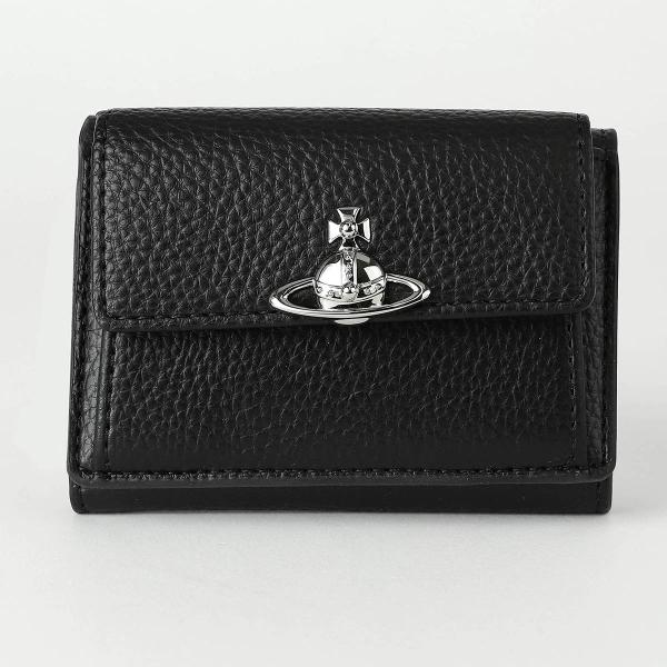 並行輸入 ヴィヴィアン ウエストウッド 3つ折り財布 Vivienne Westwood ピーユー グレイン 5115002TW S000D N403 ユニセックス ブラック 黒 爆買