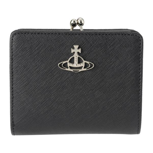 並行輸入 ヴィヴィアン ウエストウッド 2つ折り財布 Vivienne Westwood サフィアーノ 5115002YW L001N N401 レディース ブラック 黒 爆買