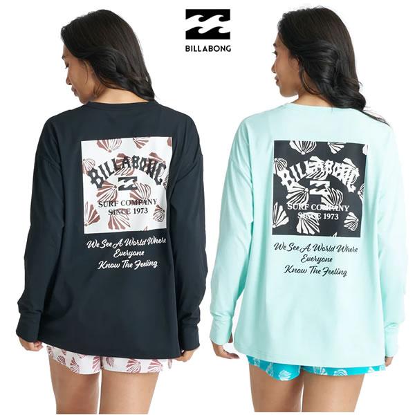 【ネコポス便】26SS レディース BILLABONG ラッシュガードTシャツ BG01C-851 MORFY SQUARE LOGO LS TEE RASH : 正規品/ビラボン/サムホール/長袖/女性/BG01C851