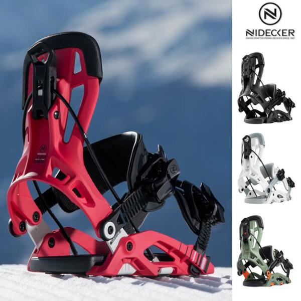 NIDECKER バインディング FLOW FUSE FUSION フューズフュージョン定価　￥47,000（税抜き）ミッドフレックスのフューズは、ベースプレートとハイバックは両方ともガラス注入ナイロンで作られており、簡単にプレスに体を傾け...