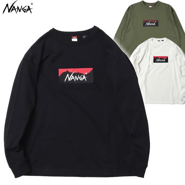 【ネコポス便】26SS NANGA Tシャツ NW2431-1E150 ECO HYBRID BOX LOGO L/S TEE：正規品/ナンガ/男性用/ロンTEE/キャンプ/アウトドア/OUTDOOR