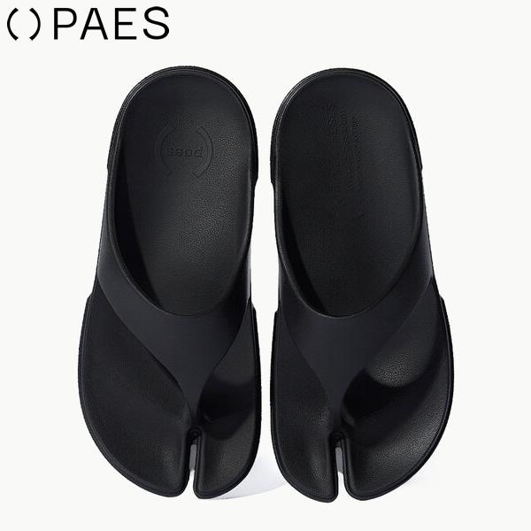 PAES トングサンダル Flipflop PS01: 正規品/ペイズ/フリップフロップ/リカバリーサンダル/ラバーサンダル/タビサン/韓国/足袋/メンズ/レディース/黒/ブラック
