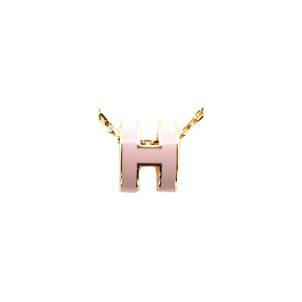 HERMES エルメス ミニポップHネックレス ゴールドプレーテッド ROSE 