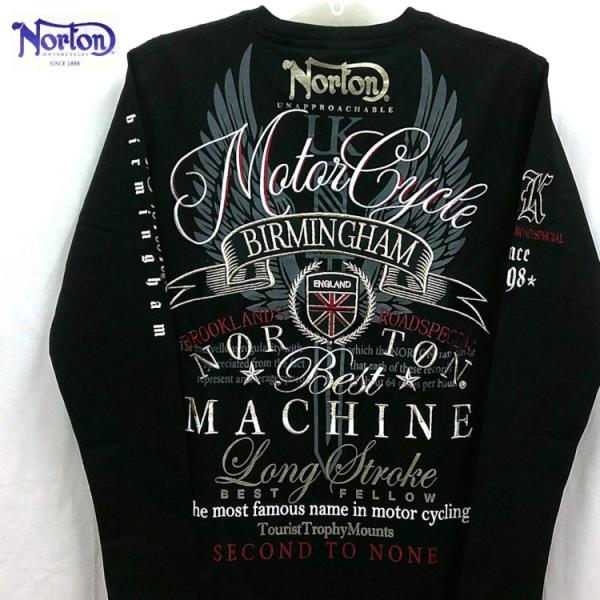 ノートン UKエンブレムMAXロンT 243N1107 ブラック L バイカー ノートン Norton UKエンブレムMAXロンT 243N1107 アメカジ