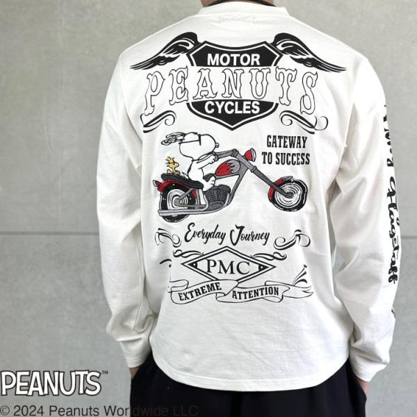 SNOOPY スヌーピーxFLAGSTAFFコラボ長袖Tシャツ ロンT 443070 SNOOPY スヌーピーxFLAGSTAFFコラボ長袖Tシャツ ロンT 443070