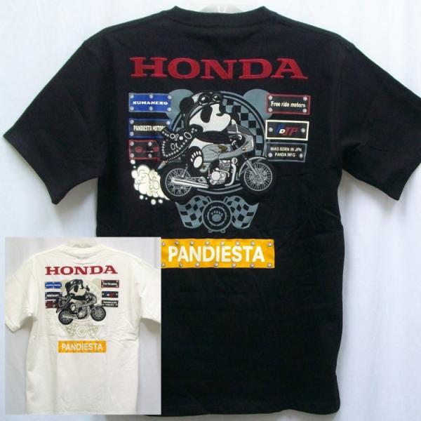 ホンダ HONDA×パンディエスタ PANDIESTA コラボ半袖Tシャツ 523502 GB400TT アメカジ バイク キャラクター ロッカーズ