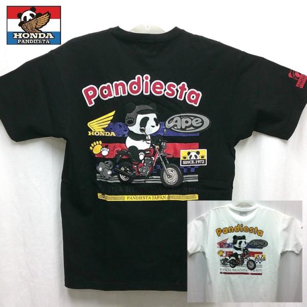 ホンダ HONDA×パンディエスタ PANDIESTA コラボ半袖Tシャツ 585506 Apeライド バイク パンダ ホンダエイプ