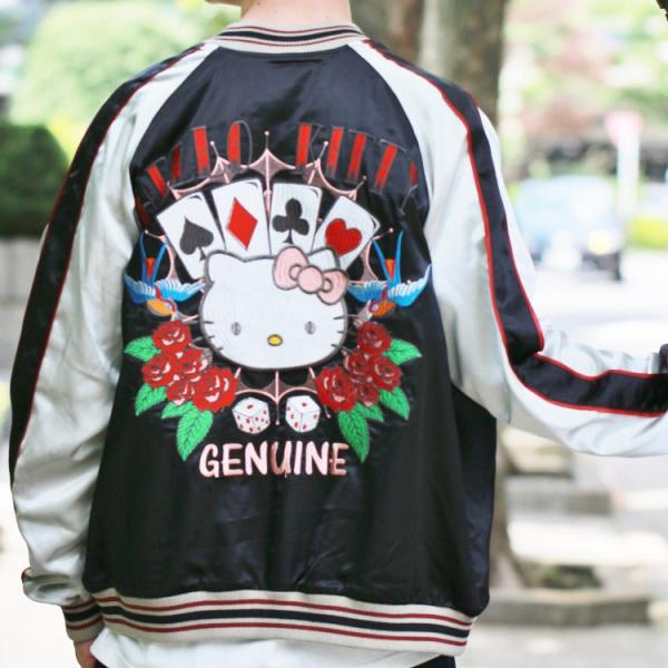 JUVENILE DELINQUENT ハローキティ スカジャン サイズ Ｌ ハローキティ スカジャン ハローキティ/HELLO KITTY/サンリオ 服