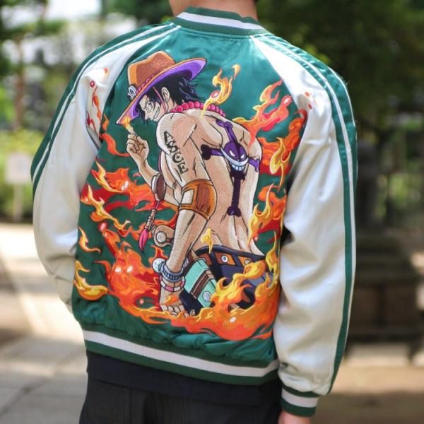 格安新品 新品 Mサイズ 刺繍 スカジャン ワンピース アニメ グッズ 火