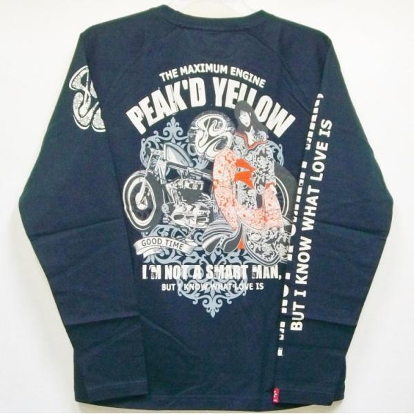 ピークドイエロー Peak'd Yellow 長袖T ロンT PYLT-199 バイク姉御 和柄 バイカー ロック お姉ちゃん 女の子