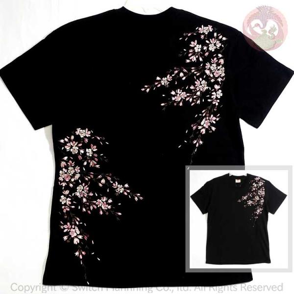 和柄T 花旅楽団 はなたびがくだん スクリプト 桜刺繍半袖Tシャツ ST-602