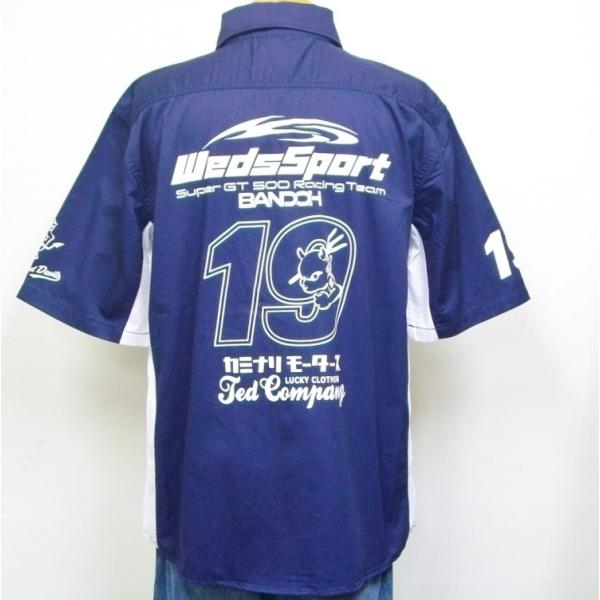 テッドマン×カミナリ×WedssportBANDOH 3コラボ半袖シャツ WEDSTCS-600 アメカジ モーター系