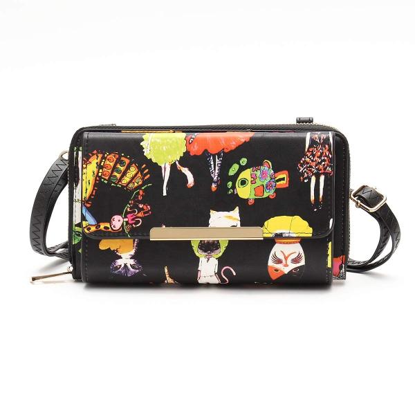 お財布ポシェット お財布ショルダー スマホバッグ スマホウォレット ポシェット クラッチバッグ ネコ柄 アニマルプリント Buyee Servis Zakupok Tretim Licom Buyee Pokupajte Iz Yaponii