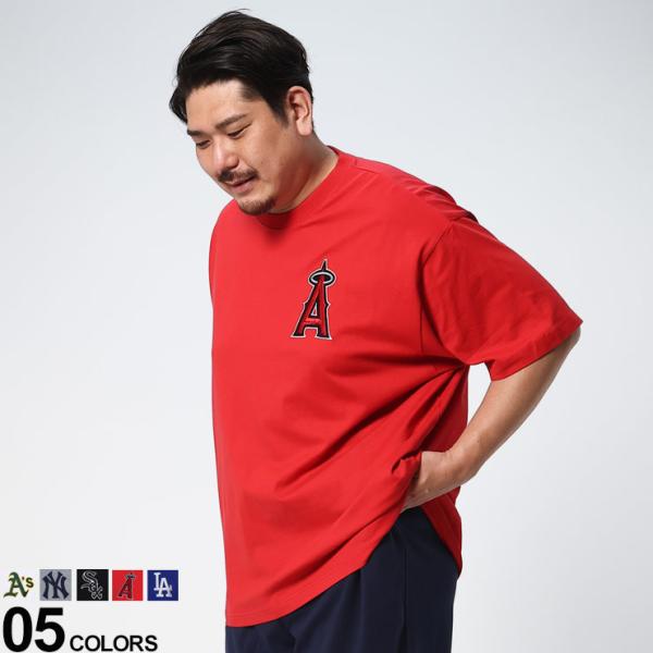 半袖 Tシャツ 大きいサイズ メンズ チームロゴ クルーネック コットン