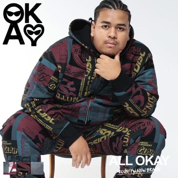 オールオーケー 長袖 パーカー メンズ 大きいサイズ 1XL 2XL 3XL