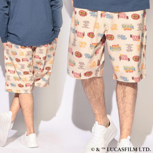 スター・ウォーズ ショートパンツ メンズ 大きいサイズ デザインパンツ ロゴデザインプリント サカゼン80周年記念 オリジナルデザイン STAR WARS