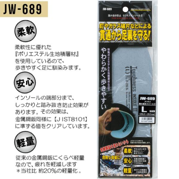 【送料無料】おたふく手袋 タフネス 踏み抜きインソールII JW-689 中敷き