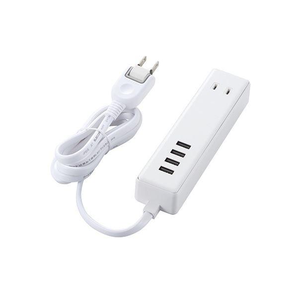 �G���R�� USB�^�b�v USB���X×4 AC×2 �P�[�u��1.5m 3.4A �z���C�g MOT-U11-2415WH[21]