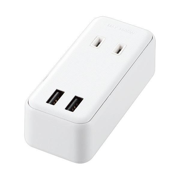 �G���R�� ���o�C��USB�^�b�v �������^�C�v 2��+2�|�[�g �z���C�g MOT-U07-22WH 1��[21]